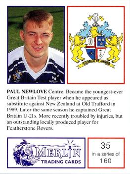 1991 Merlin Rugby League #35 Paul Newlove Back